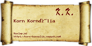Korn Kornélia névjegykártya