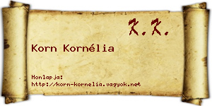 Korn Kornélia névjegykártya